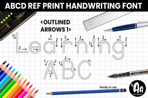 Abcd Ref Outlined Arrows1: A Display Font That Guides Attention