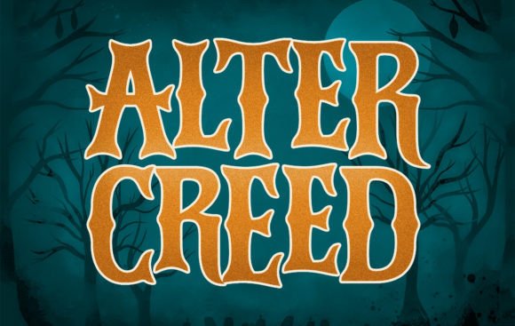 Alter Creed: A Spooky Display Font for Marketing Graphics